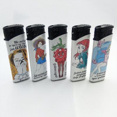 Torch 2022 Dongyi Custom Logo Cigarette Electric Lighter with Lovely Girl 8.1*2.58*1.14CM