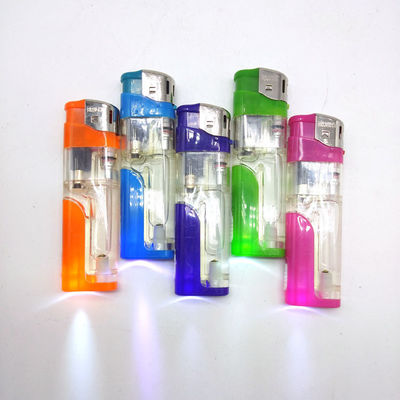 Transparent Color Cigarette Lighter with LED Custom Logo Electric Lighter Customization