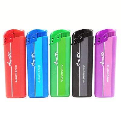 Electric Gas Lighter OEM Printing Plastic Cigarette Lighter Customization 8.2*2.6*1.14CM