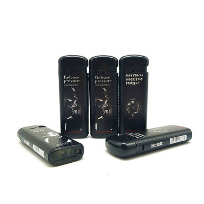 Customized Request Windproof Electronic Lighter with ABS Material and Custom Sticker