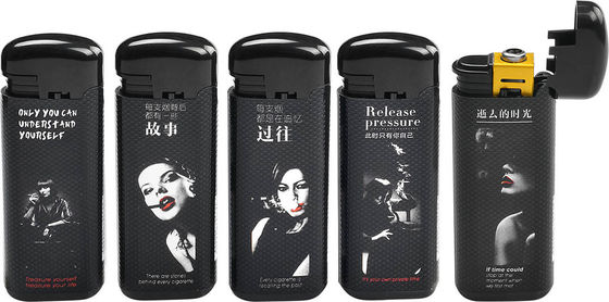 Five Colors USB Rechargeable Cigarette Lighter with Print Logo Gas Lighter 68*27.8*13mm