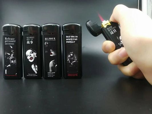Five Colors USB Rechargeable Cigarette Lighter with Print Logo Gas Lighter 68*27.8*13mm