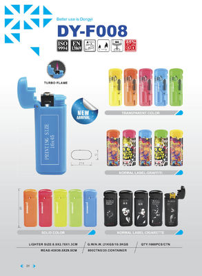 EUR Standard Disposable Windproof Gas Lighter Dy-F008 Customization Customized Request