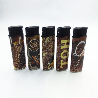 Customized Request Five Colors Label Design Gas Lighter for Cigarette Nickel Wind Cap