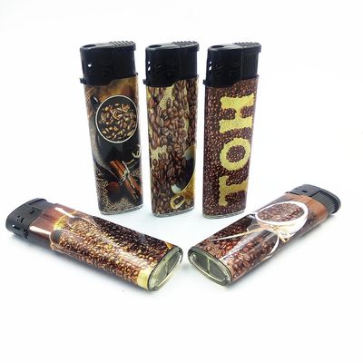 Customized Request Five Colors Label Design Gas Lighter for Cigarette Nickel Wind Cap