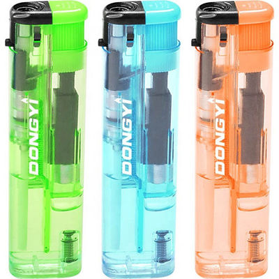 Transparent Color OEM Windproof Lighter for Promotion Model NO. DY-F012 7.88*2.1*1.1 CM