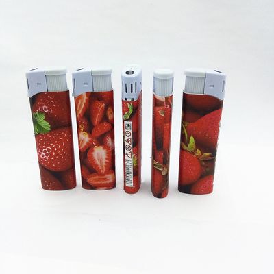 Refillable Colorful Plastic Strawberry Lighter With Child Resistance Function
