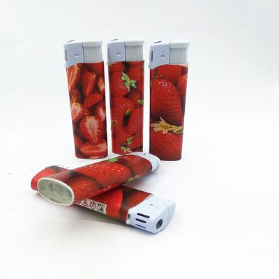 Refillable Colorful Plastic Strawberry Lighter With Child Resistance Function