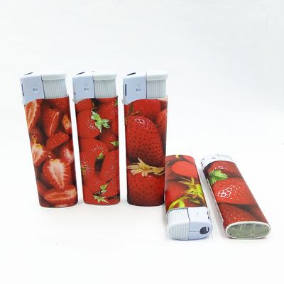 Refillable Colorful Plastic Strawberry Lighter With Child Resistance Function