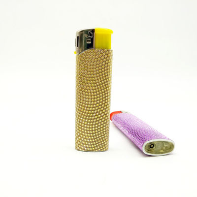 Refillable Butane Gas Lighter With Pink Diamond Customization