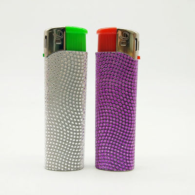 Refillable Butane Gas Lighter With Pink Diamond Customization