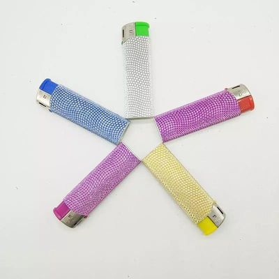 Customization Import Direct Refill Cigarette Electric Lighter with Diamond Sticker Dy-007