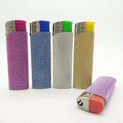 Customization Import Direct Refill Cigarette Electric Lighter with Diamond Sticker Dy-007