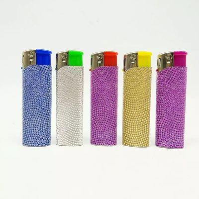 Customization Import Direct Refill Cigarette Electric Lighter with Diamond Sticker Dy-007