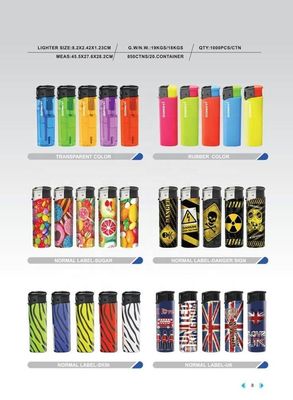 Electric Butane Gas Lighters Attractive and Convenient in Five Colors 8.2*2.42*1.23cm