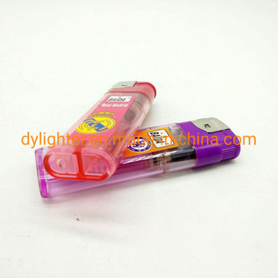 Dy-588 Transparent Five Colors Body with Baida Sticker Kitchen Gas Lighter and Durable