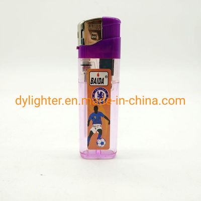 Dy-588 Transparent Five Colors Body with Baida Sticker Kitchen Gas Lighter and Durable