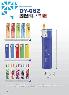 Transparent Color Slim Cigarette Lighter 8.1*2.03*1.16CM with Refillable Function