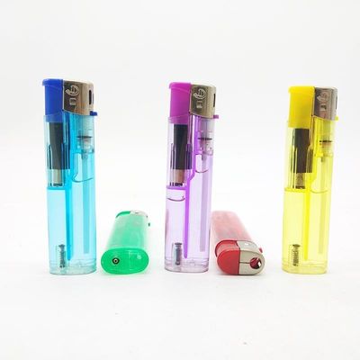 DY--062 Transparent Disposable Plastic Slim Gas Lighter With US