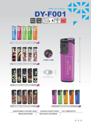 ISO9994 Dy-F001 Dongyi Windproof Gas Lighter with Plastic Torch and EUR Standard