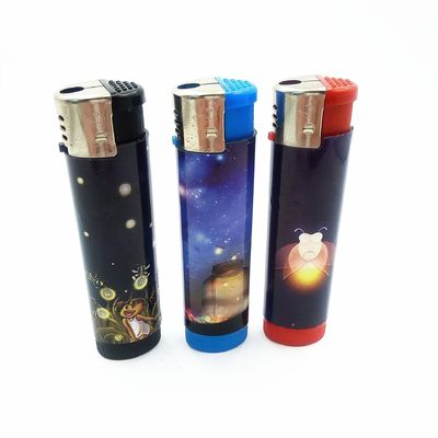 Dy-1701 LED Lamp Plastic Gas Electric Cigarette Fire Lighter 8.3*2.17*1.7 CM for OEM