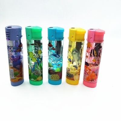 Dy-1701 LED Lamp Plastic Gas Electric Cigarette Fire Lighter 8.3*2.17*1.7 CM for OEM
