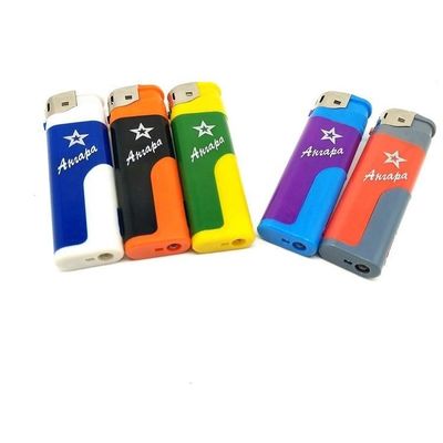 Carton Size 44*26*27cm Refillable Electronic Soft Piezo Flame Gas Lighter with LED
