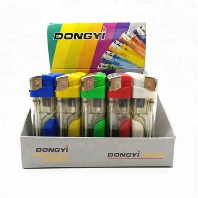 Five Colors Colored Plastic LED Cakmak Rechargeable Electronic Gas Cigarette Lighter
