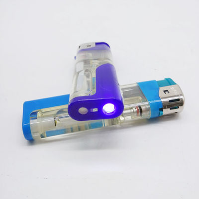 Transparent Color Cigarette Lighter with LED Custom Logo Electric Lighter Customization