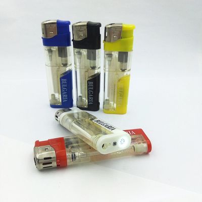 Five Colors White LED Lamp Soft Flame Electronic Lighter Gas Refillable Cigar Lighter