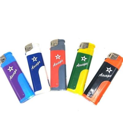 Five Colors White LED Lamp Soft Flame Electronic Lighter Gas Refillable Cigar Lighter