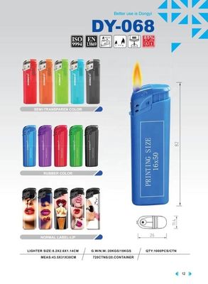 Customized Request Get Colorful Disposable Gas Plastic Lighter at 8.2*2.6*1.14cm