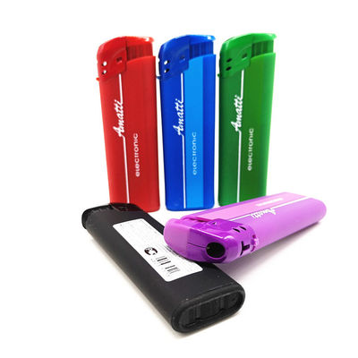 Electric Gas Lighter OEM Printing Plastic Cigarette Lighter Customization 8.2*2.6*1.14CM