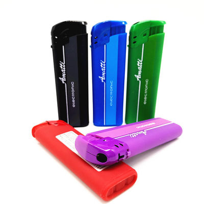 Electric Gas Lighter OEM Printing Plastic Cigarette Lighter Customization 8.2*2.6*1.14CM