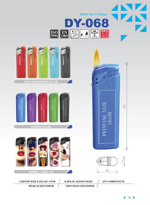 Customized Plastic Dongyi Electronic Rubber Color Cigarette Gas Lighter DY-068
