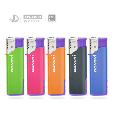 Plastic Refillable Windproof Lighter with LED Lamp Refillable and LED Lamp Included