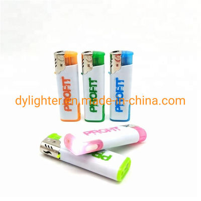 Refillable Advertising Dongyi LED Lighter F002 Windproof Lighter with Customized Logo