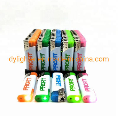 Refillable Advertising Dongyi LED Lighter F002 Windproof Lighter with Customized Logo