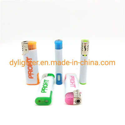 Refillable Advertising Dongyi LED Lighter F002 Windproof Lighter with Customized Logo