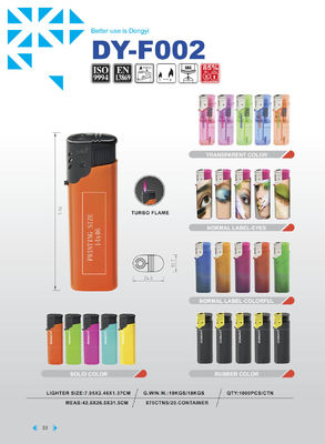 Customized Windproof Butane Gas Lighter Hot Sold Dy-F002 For Kitchen