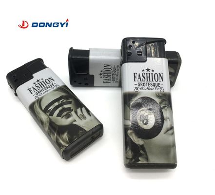 Customized Colorful Label Fashionable Cigarette Lighter for European and American Model NO. DY-F007 Plastic