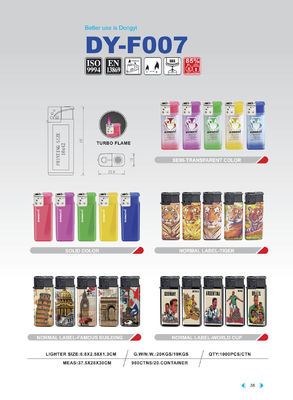 2022 Dongyi EUR Style Classic Windproof Gas Lighter Dy-F007 with Plastic Material